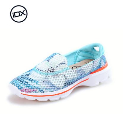 IDX/爱定客2015夏新款个性幻彩网布鞋一脚蹬懒人鞋休闲运动女鞋