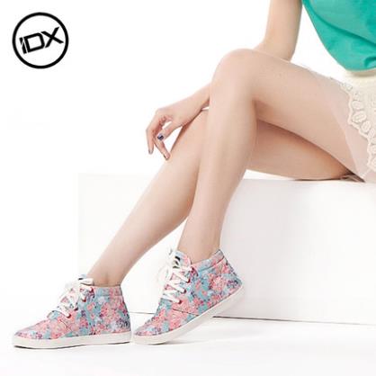 IDX2015夏帆布鞋女鞋韩版潮糖果色内增高学生平底休闲布鞋涂鸦鞋
